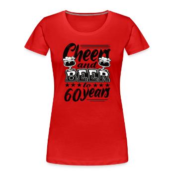 60th birthday - Women's Premium Organic T-Shirt - red - Front - Mia (176cm)