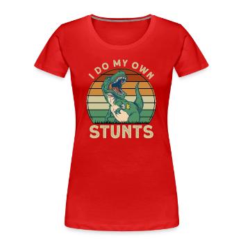 Je fais mes propres cascades - T-shirt bio Premium Femme - rouge - Devant - Mia (176cm)