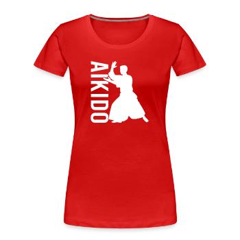 Aikido - Frauen Premium Bio T-Shirt - Rot - Vorne - Mia (176cm)