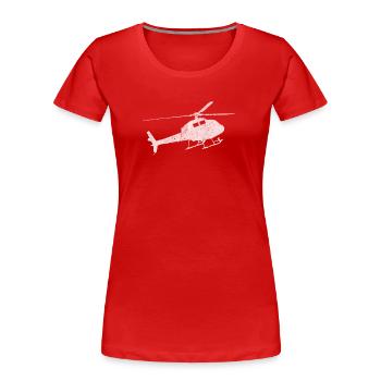 Schwarzer Helikopter Design - Frauen Premium Bio T-Shirt - Rot - Vorne - Mia (176cm)