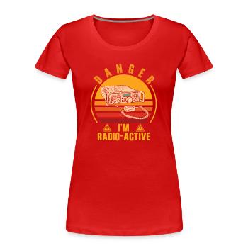 Funk Amateur Funker Funken Radio Hobby Geschenk - Frauen Premium Bio T-Shirt - Rot - Vorne - Mia (176cm)
