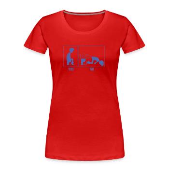 Toilette WC Anleitung fürs Kacken - Frauen Premium Bio T-Shirt - Rot - Vorne - Mia (176cm)