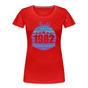 Geboren Juli 1982 40 Jahre 40er 40.Geburtstag - Frauen Premium Bio T-Shirt - Rot - Vorne - Mia (176cm)