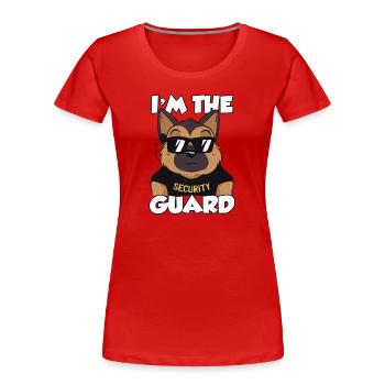 Je suis l’agent de sécurité de sécurité - T-shirt bio Premium Femme - rouge - Devant - Mia (176cm)