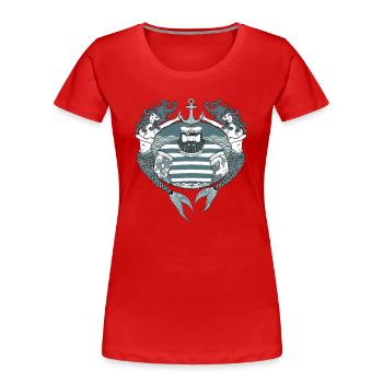Sailor vintage Picture Sailor Sailor Fischer - Women's Premium Organic T-Shirt - red - Front - Mia (176cm)