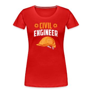 Profession d’ingénieur civil Étudiant En génie civil - T-shirt bio Premium Femme - rouge - Devant - Mia (176cm)