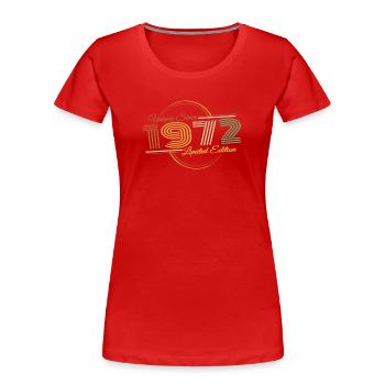 Jahrgang 1972 Geburtstag Retro Style - Frauen Premium Bio T-Shirt - Rot - Vorne - Mia (176cm)