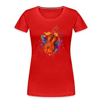 Klassische Musik Cellist Musikinstrument Cello - Frauen Premium Bio T-Shirt - Rot - Vorne - Mia (176cm)