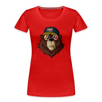 Fête des Pères PapaBear Papa Vintage Retro Trucker Bear - T-shirt bio Premium Femme - rouge - Devant - Mia (176cm)