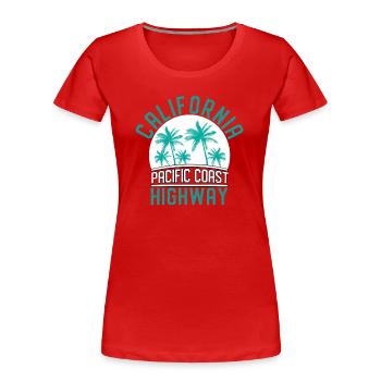 Californie - T-shirt bio Premium Femme - rouge - Devant - Mia (176cm)