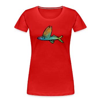 Fliegender Fisch - Frauen Premium Bio T-Shirt - Rot - Vorne - Mia (176cm)