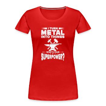 Forgeron Maréchal-ferrant Enclume Fer Forgé - T-shirt bio Premium Femme - rouge - Devant - Mia (176cm)