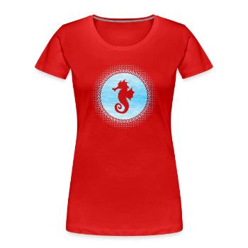 Sea horse - Women's Premium Organic T-Shirt - red - Front - Mia (176cm)
