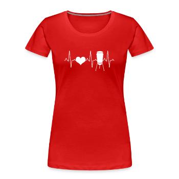 Drum drum heartbeat - Women's Premium Organic T-Shirt - red - Front - Mia (176cm)