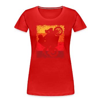 Motorradfahren - Frauen Premium Bio T-Shirt - Rot - Vorne - Mia (176cm)