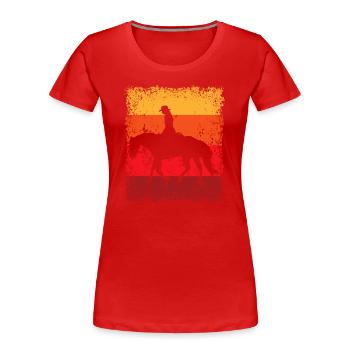Westernreiterin Westernreiten Reiterin Reitsport - Frauen Premium Bio T-Shirt - Rot - Vorne - Mia (176cm)