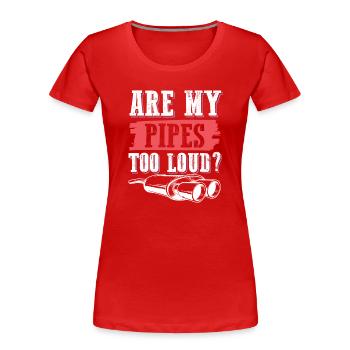 pipes moto - T-shirt bio Premium Femme - rouge - Devant - Mia (176cm)