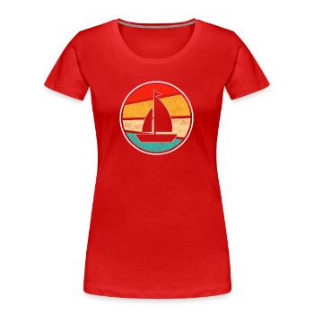 Sailing Retro - Women's Premium Organic T-Shirt - red - Front - Mia (176cm)