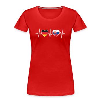 Germany and Slovakia Slovak flag Flag - Women's Premium Organic T-Shirt - red - Front - Mia (176cm)