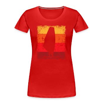 Windsurf Windsurfen Windsurfer Windsurfing - Frauen Premium Bio T-Shirt - Rot - Vorne - Mia (176cm)