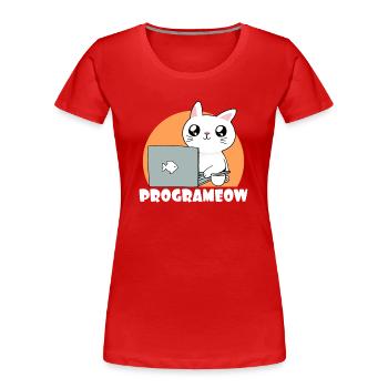 Cute Programeow I Are Programmer Programming - Frauen Premium Bio T-Shirt - Rot - Vorne - Mia (176cm)