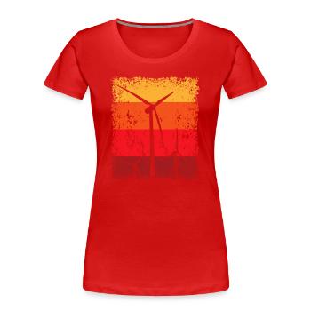Windenergie Windkraft Windkraftanlage Windrad - Frauen Premium Bio T-Shirt - Rot - Vorne - Mia (176cm)