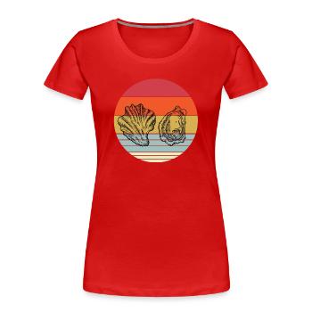 Retro Auster - Frauen Premium Bio T-Shirt - Rot - Vorne - Mia (176cm)