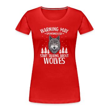 Tenue de loup pour les amoureux des loups Femmes - T-shirt bio Premium Femme - rouge - Devant - Mia (176cm)