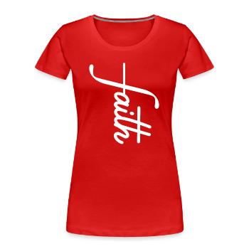 Belief - Women's Premium Organic T-Shirt - red - Front - Mia (176cm)