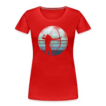 Archery Bow Archer Girl Retro - Frauen Premium Bio T-Shirt - Rot - Vorne - Mia (176cm)