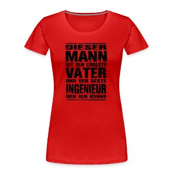 Ingenieur - Frauen Premium Bio T-Shirt - Rot - Vorne - Mia (176cm)