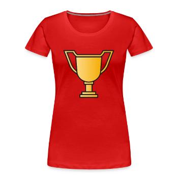 Vainqueur du Trophée de la Coupe - T-shirt bio Premium Femme - rouge - Devant - Mia (176cm)