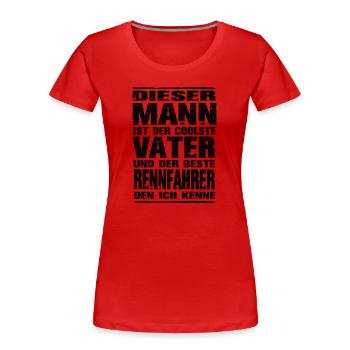Rennfahrer - Frauen Premium Bio T-Shirt - Rot - Vorne - Mia (176cm)