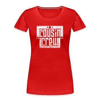 Leader Of The Cousin Crew - Frauen Premium Bio T-Shirt - Rot - Vorne - Mia (176cm)