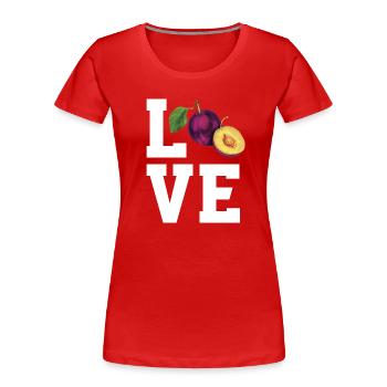 Dear plums - Women's Premium Organic T-Shirt - red - Front - Mia (176cm)