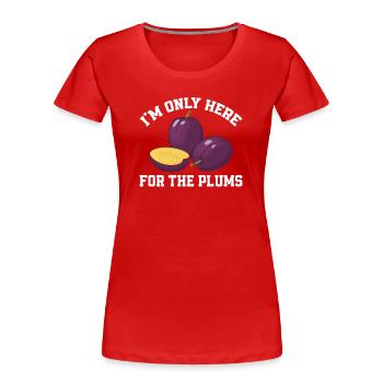 Plums - Women's Premium Organic T-Shirt - red - Front - Mia (176cm)