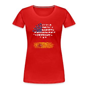 Amerikaner mit spanischen Wurzeln - Frauen Premium Bio T-Shirt - Rot - Vorne - Mia (176cm)