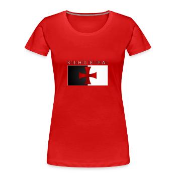 Knights Templar Knights Templar Cross Banner - Women's Premium Organic T-Shirt - red - Front - Mia (176cm)