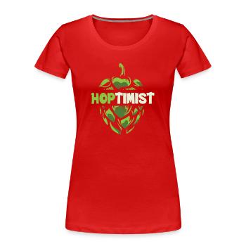 Bière Houblon Brasserie Brasserie Brasserie Bière artisanale - T-shirt bio Premium Femme - rouge - Devant - Mia (176cm)