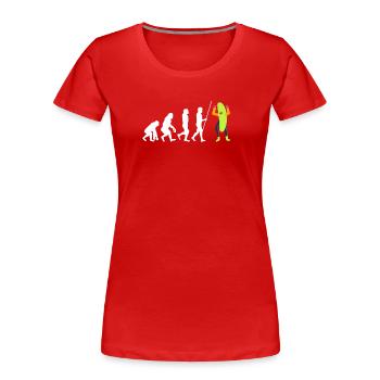 Cornichons Concombre Cornichon Lover Pot de cornichon en conserve - T-shirt bio Premium Femme - rouge - Devant - Mia (176cm)