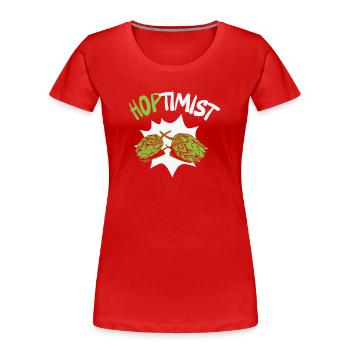 Bière Houblon Brasserie Brasserie Brasserie Bière artisanale - T-shirt bio Premium Femme - rouge - Devant - Mia (176cm)