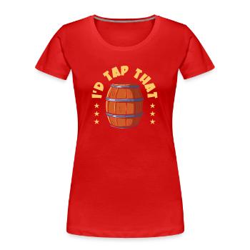 Bière Houblon Brasserie Brasserie Brasserie Bière artisanale - T-shirt bio Premium Femme - rouge - Devant - Mia (176cm)