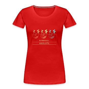 Axolotl Streetwear Japanese Aesthetic Pastel Color - Women's Premium Organic T-Shirt - red - Front - Mia (176cm)