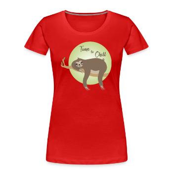 Sloth - Time to relax - Women's Premium Organic T-Shirt - red - Front - Mia (176cm)