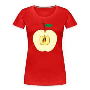 Apfelkostüm Fasching Obst Karneval Apfel - Frauen Premium Bio T-Shirt - Rot - Vorne - Mia (176cm)