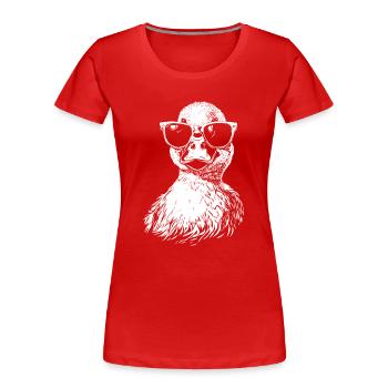 Cool Ente Sonnenbrille Sommer Graphic - Frauen Premium Bio T-Shirt - Rot - Vorne - Mia (176cm)
