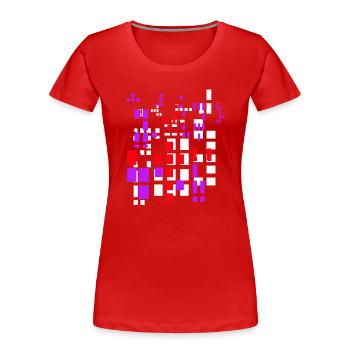 Pixel a Pixelworld Abstract City Kypto Style - Women's Premium Organic T-Shirt - red - Front - Mia (176cm)