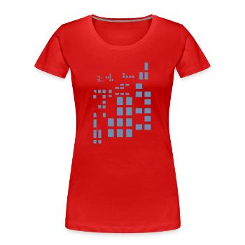 Pixel Pixelworld Abstract City Kypto Style Pattern - Women's Premium Organic T-Shirt - red - Front - Mia (176cm)