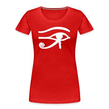 L’œil de Ra - T-shirt bio Premium Femme - rouge - Devant - Mia (176cm)