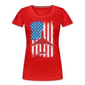 Flugzeuge 4. Juli USA - Frauen Premium Bio T-Shirt - Rot - Vorne - Mia (176cm)